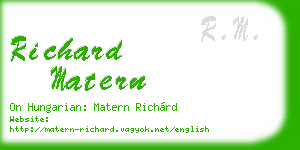richard matern business card