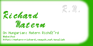 richard matern business card